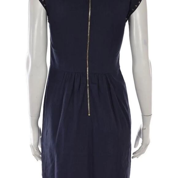 Rebecca Taylor black linen blend knee length studded shift dress size 6
 b28 - Picture 7 of 7